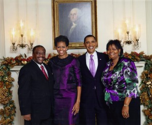 Rabbi Funnye with his cousin Michele, President Obama, and wife Mary at the White House.